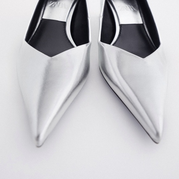 Zara New Metallic Mule Heels - Picture 7 of 16